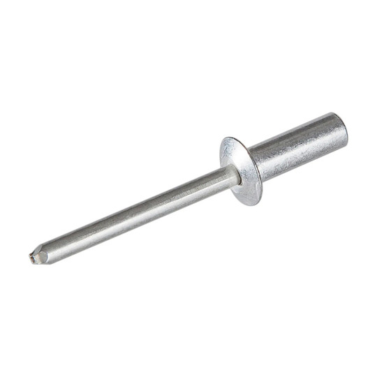 Silver aluminum closed-end dome head blind rivet