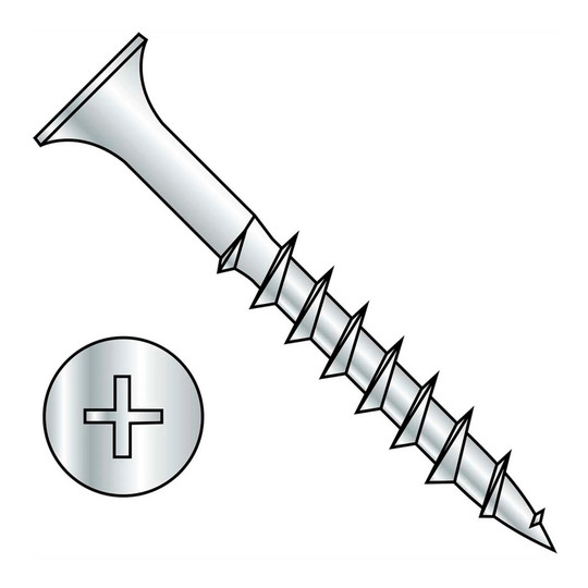 #10 x 1-1/4 Phillips bugle head sharp point deck screws
