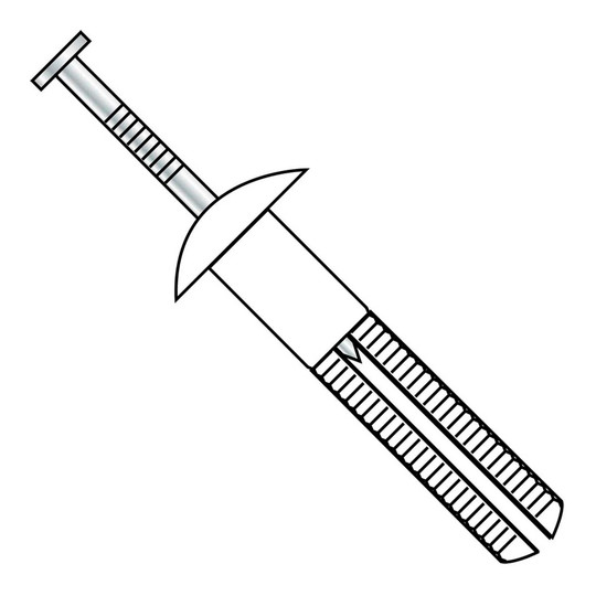 Nylon mushroom head nail-in anchors, 1/4 inch by 1 inch, pack of 100