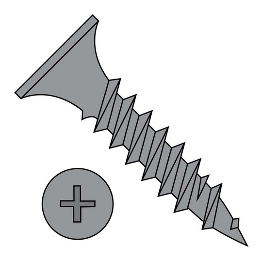#6 x 3/4 Phillips bugle head fine-thread drywall screws with black phosphate finish