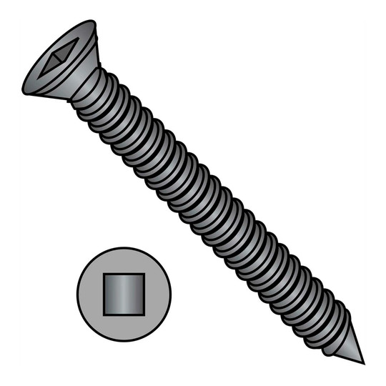 Black phosphate #6 x 1-5/8 inch square drive trim head fine-thread drywall screws