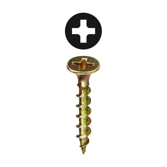 #6 x 1 inch Phillips bugle head coarse-thread drywall screws, 100 pack