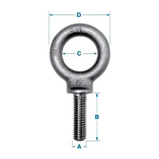 Shoulder eye bolt with threaded shank