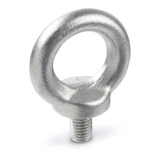 Silver stainless steel DIN 580 M24 lifting eye bolt with threaded stem