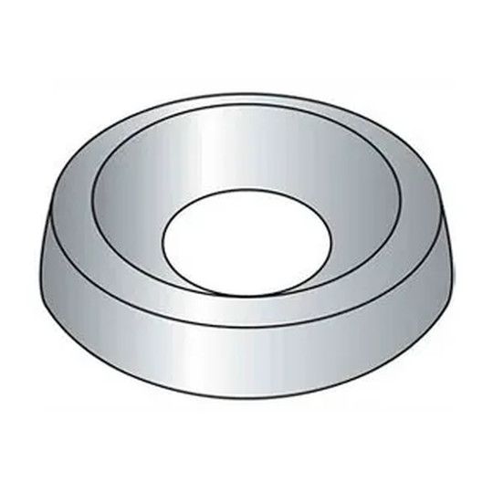 Nickel-plated steel #12 countersunk finishing washer