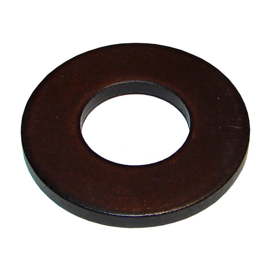 Black oxide M10 precision flat washer with 25 mm outside diameter