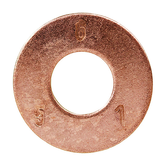 Silicon bronze flat washer with 11/16 inch inside diameter and 1-3/4 inch outside diameter
