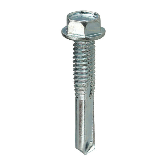 #12 x 1-1/2 inch self-drilling hex washer head screws, 100-pack