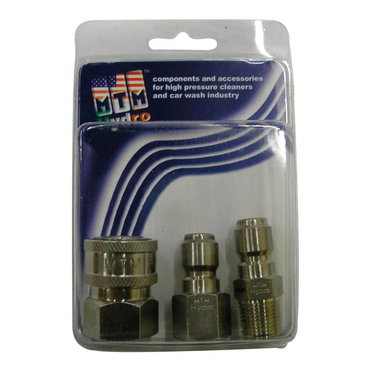Stainless steel 6300 PSI 1/4-inch pressure washer coupler and plug pack