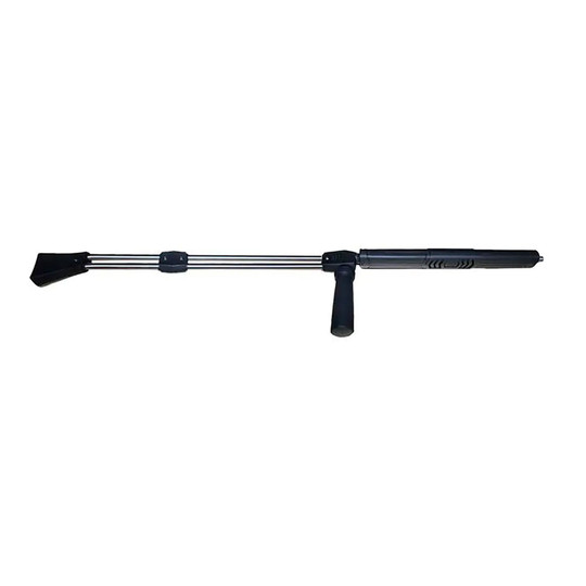 Black 42-inch dual pressure-washing lance with chemical nozzle and valve handle