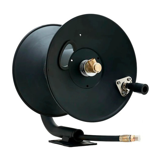 Black Kobrajet 200 ft. hose reel with brass swivel