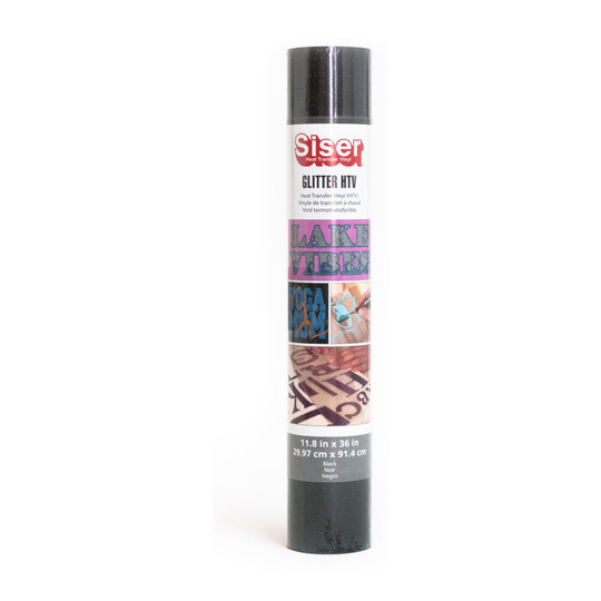 Black Glitter Heat Transfer Vinyl, 36 in.