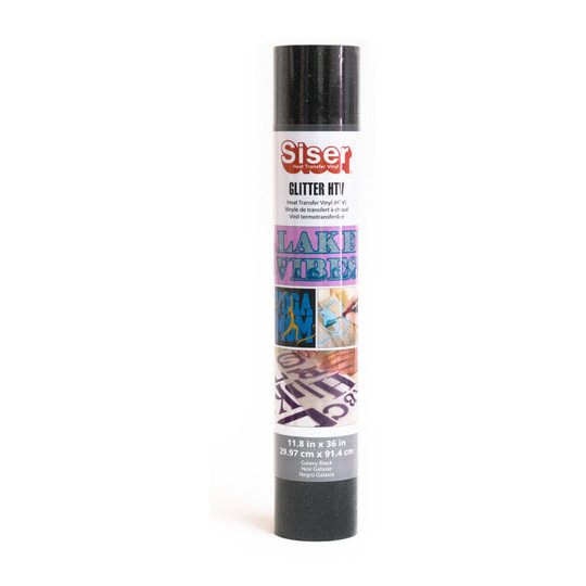 Galaxy Black Glitter Heat Transfer Vinyl, 36 in.