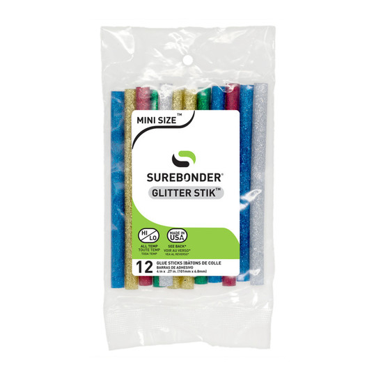 Assorted Glitter Mini Glue Sticks, 4 in., 12 Pack