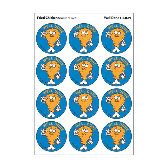 Well Done Fried Chicken-Scented Scratch-and-Sniff Stickers, 24-Pack