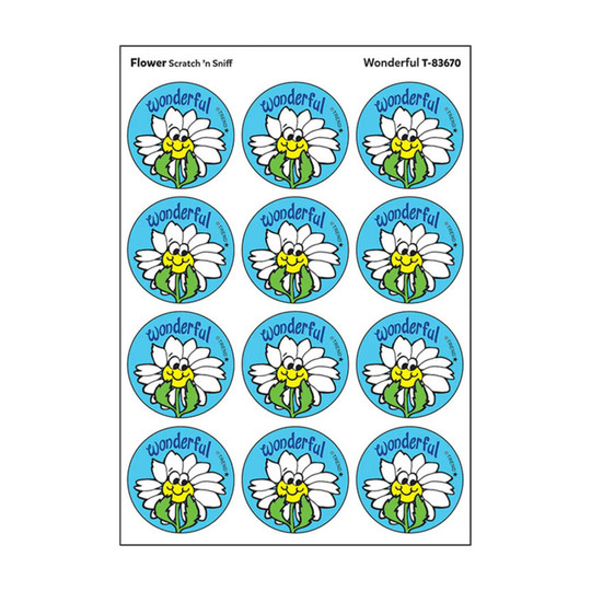 Wonderful Flower-Scented Scratch-and-Sniff Stickers, 24 Pack