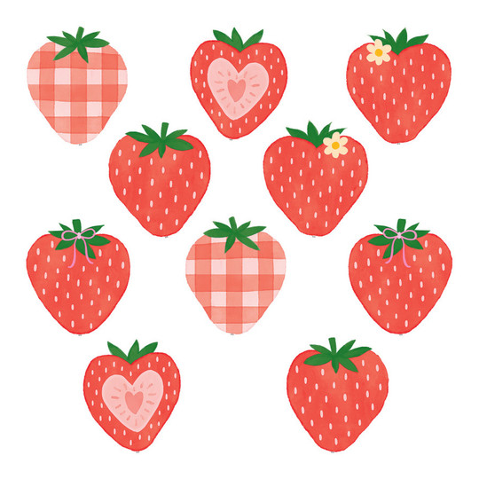 Strawberry Patch Classroom Accents, Pack of 30