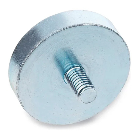 Disc-shaped retaining magnet assembly with threaded stud