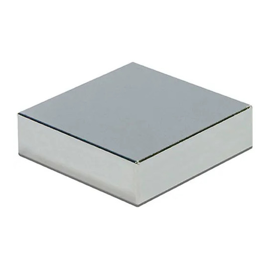 Silver adhesive rectangular polymagnet, 0.50 inch by 0.50 inch