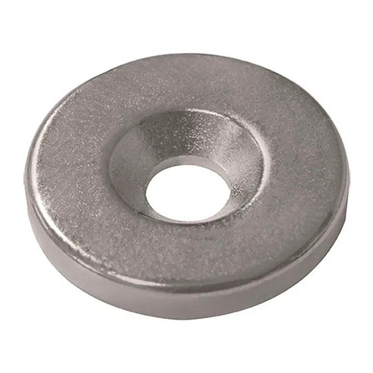 Silver rare earth ring magnet with 0.75 inch outside diameter