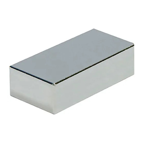 Rectangular rare earth magnet, 0.12 inch thick by 0.50 inch wide by 0.50 inch long