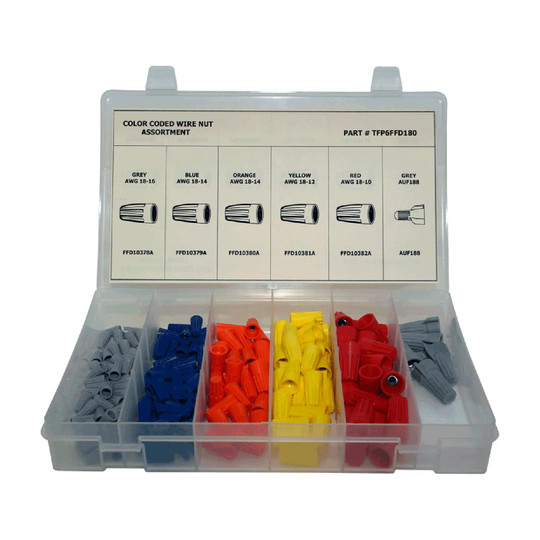 180-piece electrical wire nut assortment