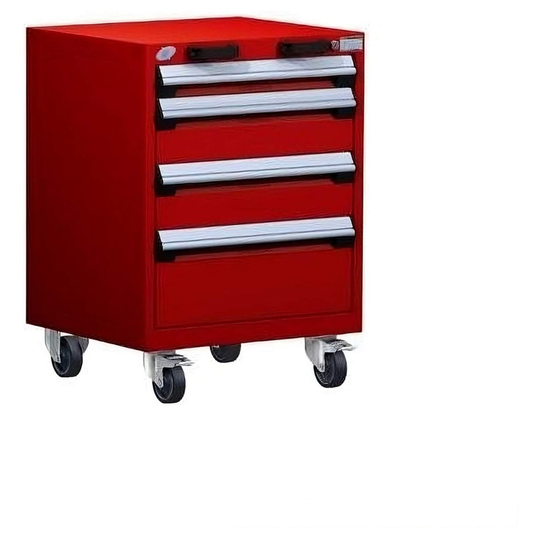 4-Drawer Heavy-Duty Mobile Cabinet, 24"W x 21"D x 33.13"H - With Dividers
