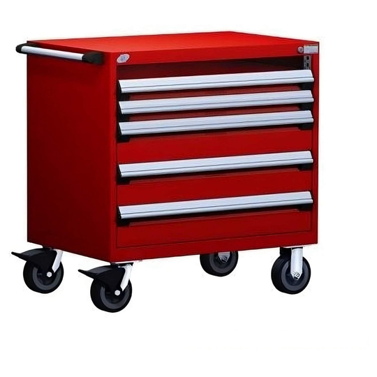 4-Drawer Heavy-Duty Mobile Cabinet, 30"W x 21"D x 37.5"H - Without Dividers