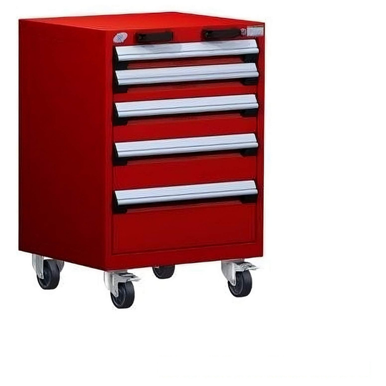 5-Drawer Heavy-Duty Mobile Cabinet, 24"W x 21"D x 35.13"H - With Dividers