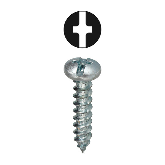 #12 x 1 inch combo drive pan head sheet metal screws