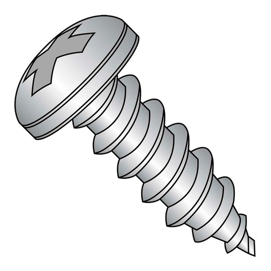 #2 x 1/4 inch Phillips pan head Type AB self-tapping screw in 18-8 stainless steel