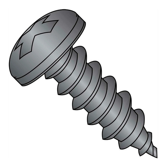 Black oxide #8 x 1 in. Phillips pan head Type A self-tapping screws