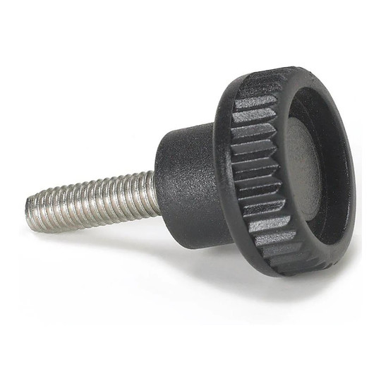 Black plastic knob thumb screw with 5/16-18 thread