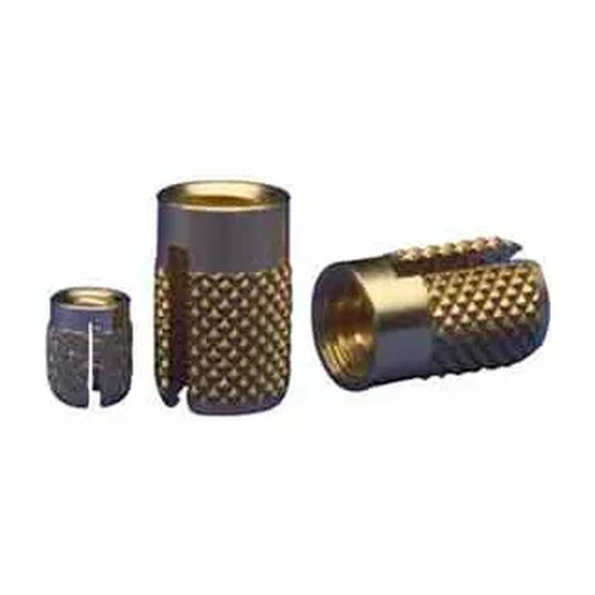 10-24 flush brass press insert for thermoset plastics