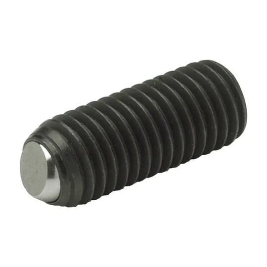 Flat-ball set screw with M8 x 1.25 thread and 20 mm thread length