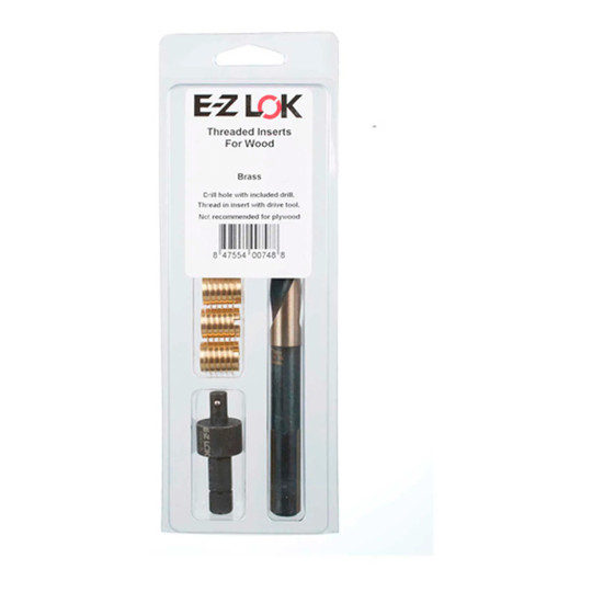 Brass 5/16-18 threaded insert installation kit for hardwood