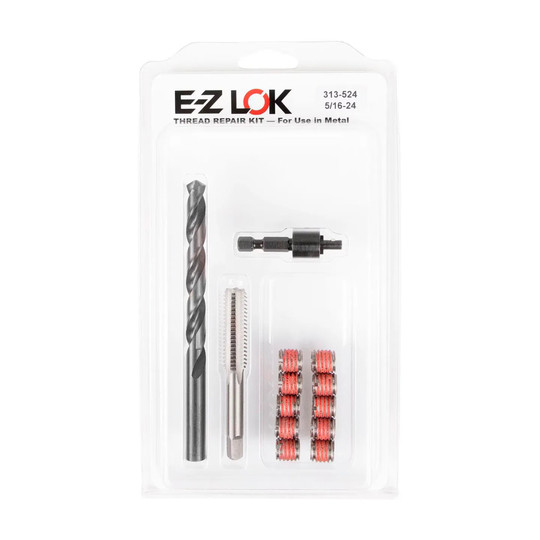 Stainless steel thin-wall thread repair kit with threaded inserts and installation tools
