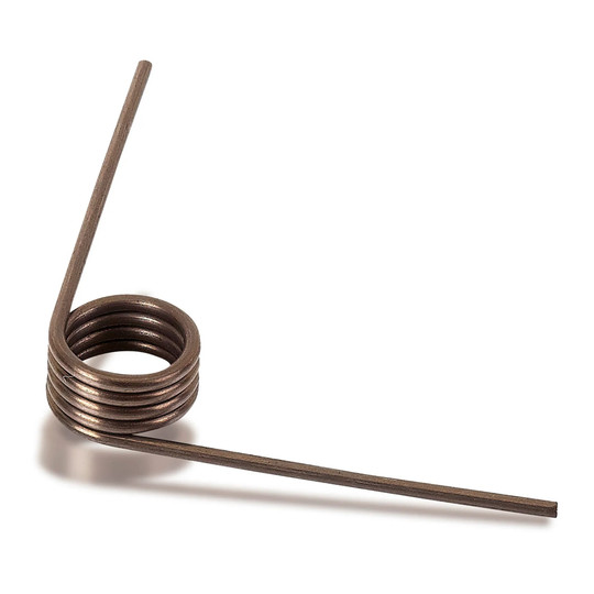 90° left-wound music wire torsion spring with 0.235 in. coil diameter