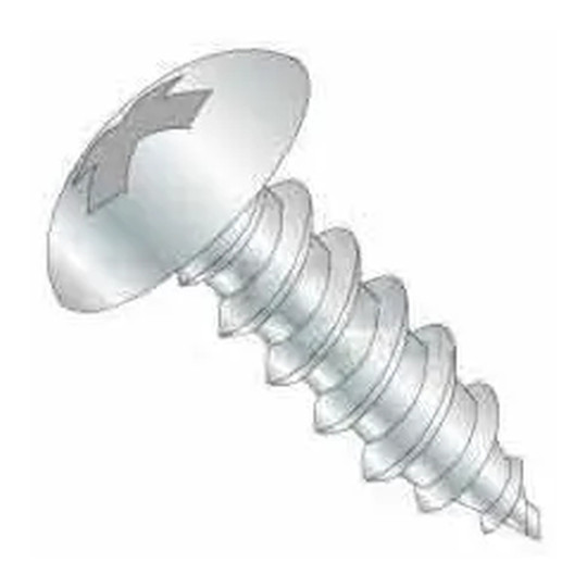 #10 x 1 inch Phillips truss head 304 stainless steel sheet metal screws