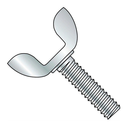 Zinc-plated steel Type D wing screw with a 1/4-20 thread and 3/4 inch length