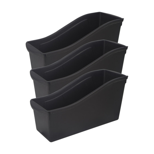 Large Book Bins, Black, Pack of 3