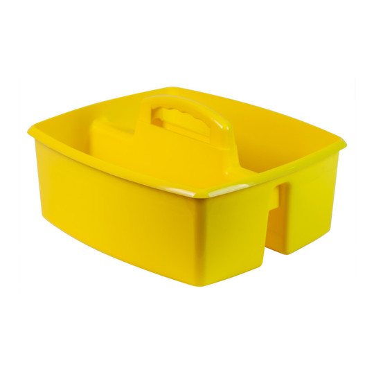 Large Two-Compartment Classroom Supply Caddy, Yellow