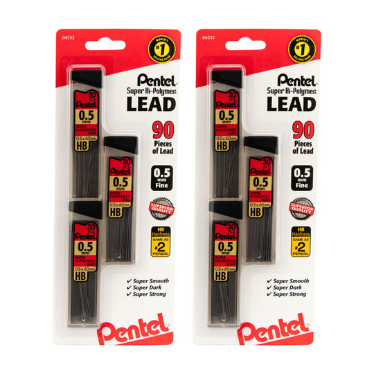 0.5 mm HB Graphite Lead Refills, 6-Pack