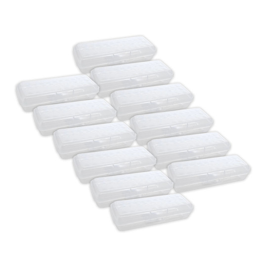 Clear Plastic Pencil Organizer Box, 8 Inch, Pack of 12