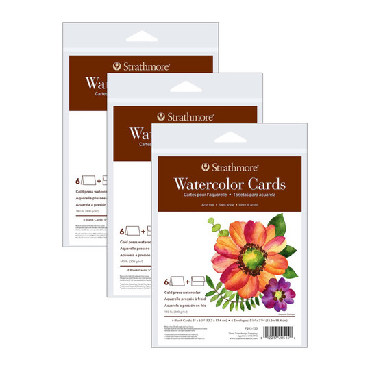 Watercolor Cards and Envelopes, 5 x 6.875 in., 18 Sets