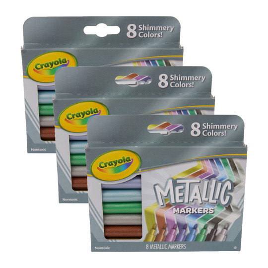 Metallic Markers, Assorted Colors, 24 Markers