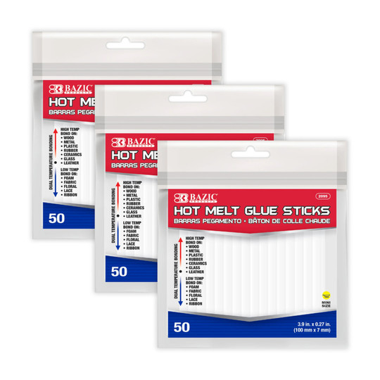 Dual-Temperature Mini Hot Melt Glue Sticks, Clear, 150 Count