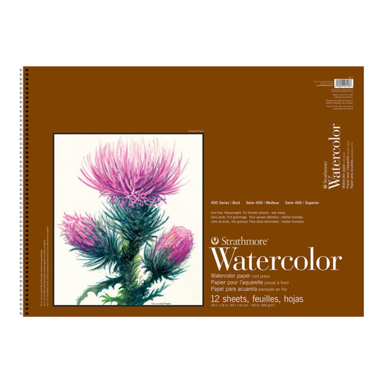 400 Series Cold Press Watercolor Paper Pad, 18 x 24 Inches, 12 Sheets