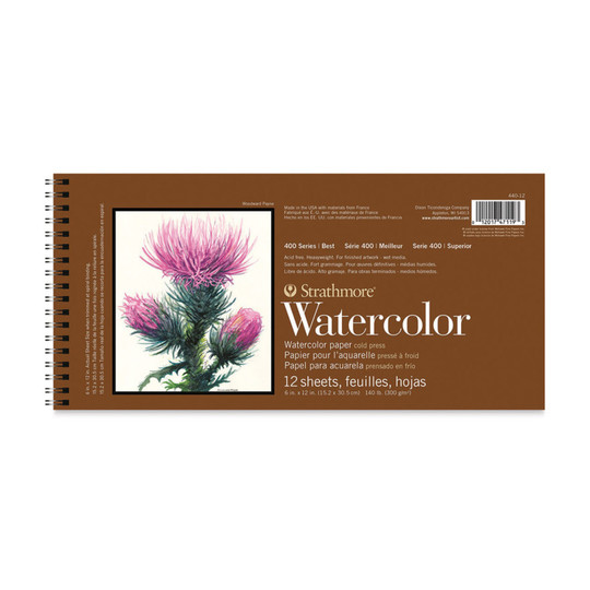 400 Series Cold Press Watercolor Paper Pad, 6 x 12 in., 12 Sheets