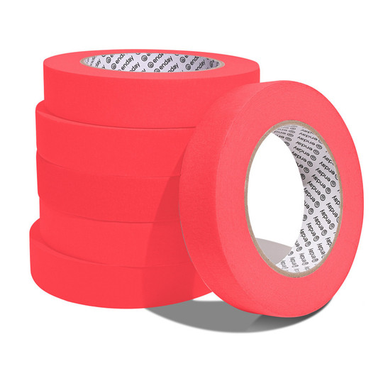 Red Masking Tape, 1 in. x 60 yd., 6-Pack